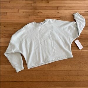 Athleta Light Blue Easy Fleece Dolman Crop Sweatshirt